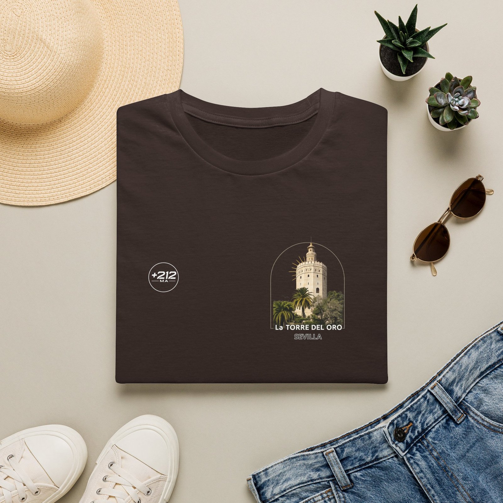 T-Shirt — La Torre del Oro Sevilla Vintage Travel Tee - Image 13