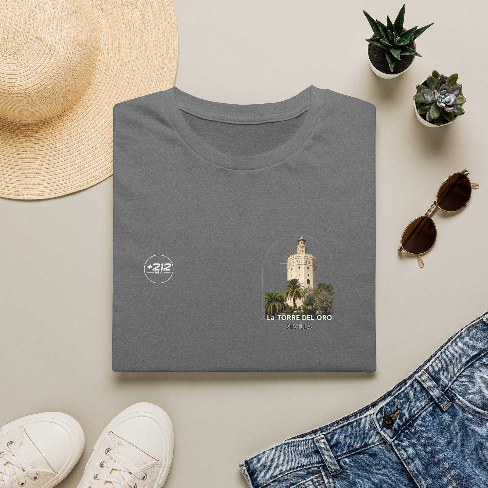 T-Shirt — La Torre del Oro Sevilla Vintage Travel Tee - Image 29
