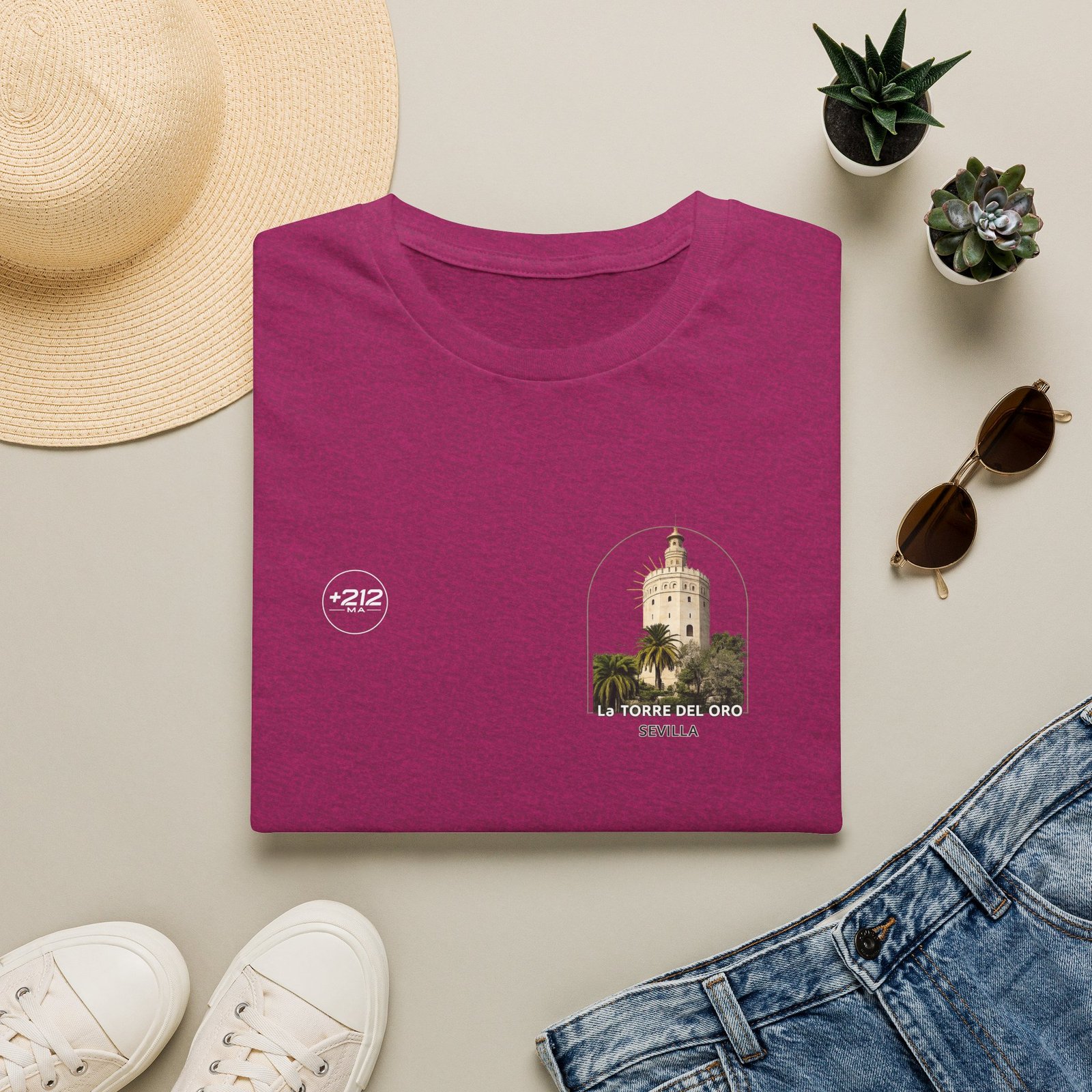 T-Shirt — La Torre del Oro Sevilla Vintage Travel Tee - Image 21