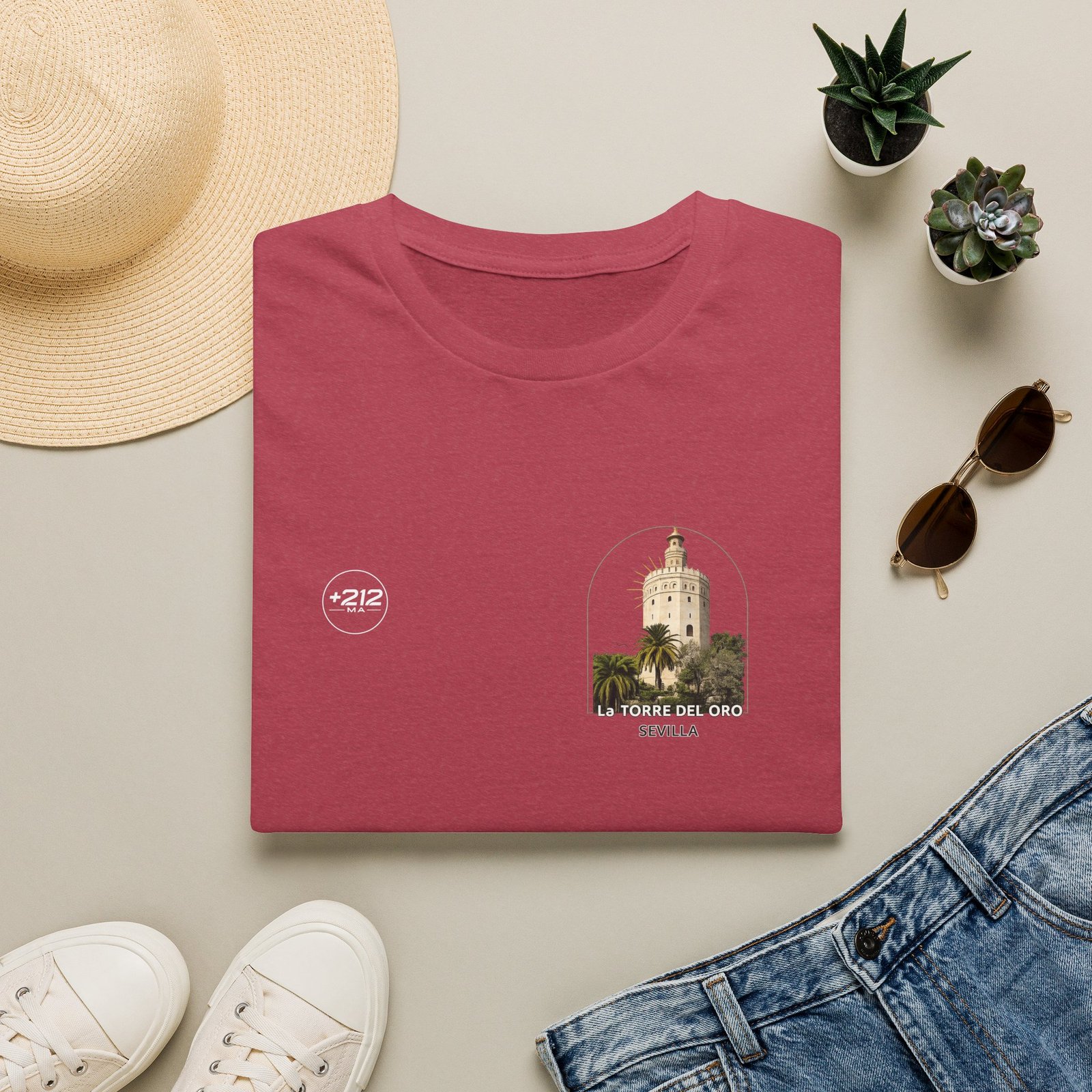 T-Shirt — La Torre del Oro Sevilla Vintage Travel Tee - Image 53