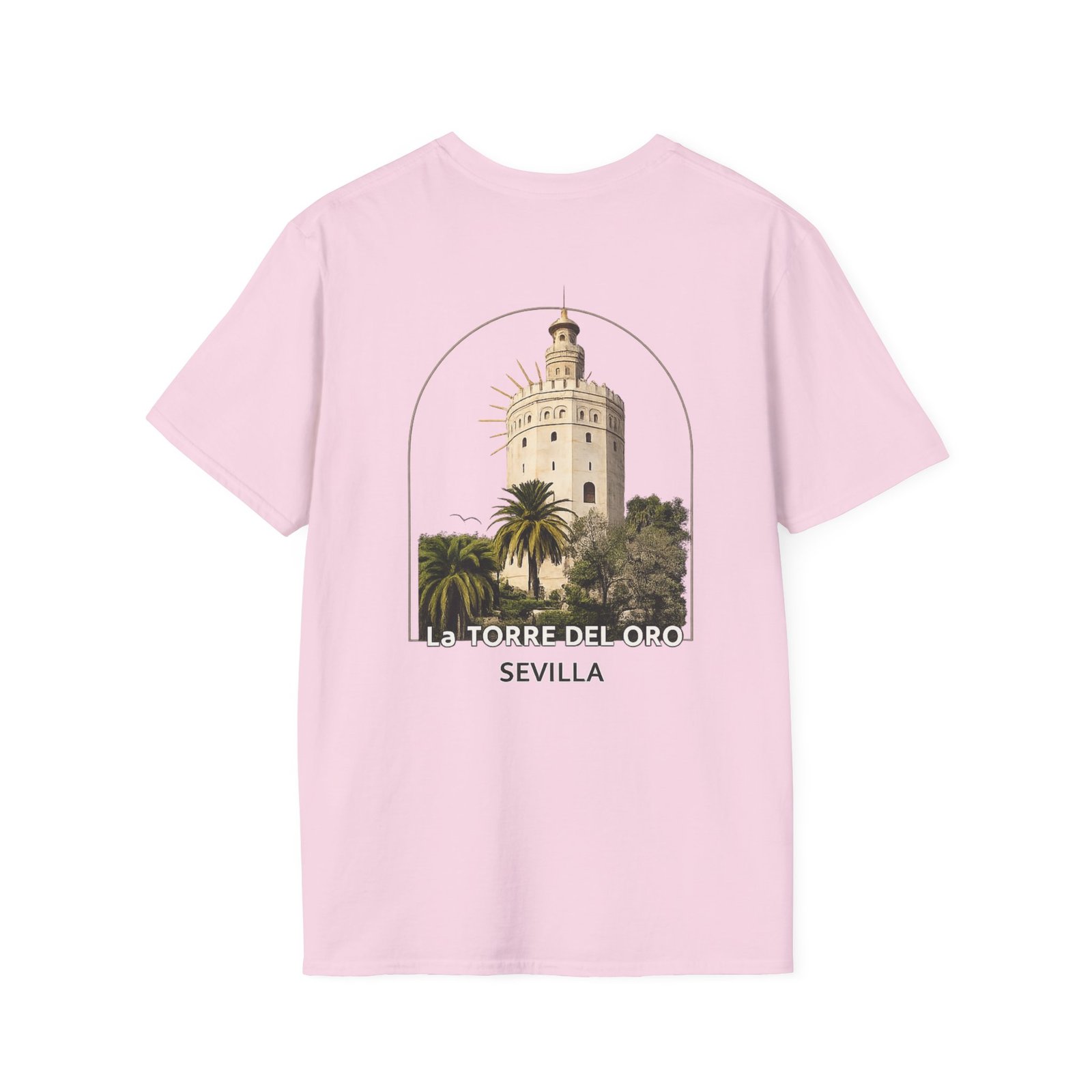 T-Shirt — La Torre del Oro Sevilla Vintage Travel Tee - Image 48