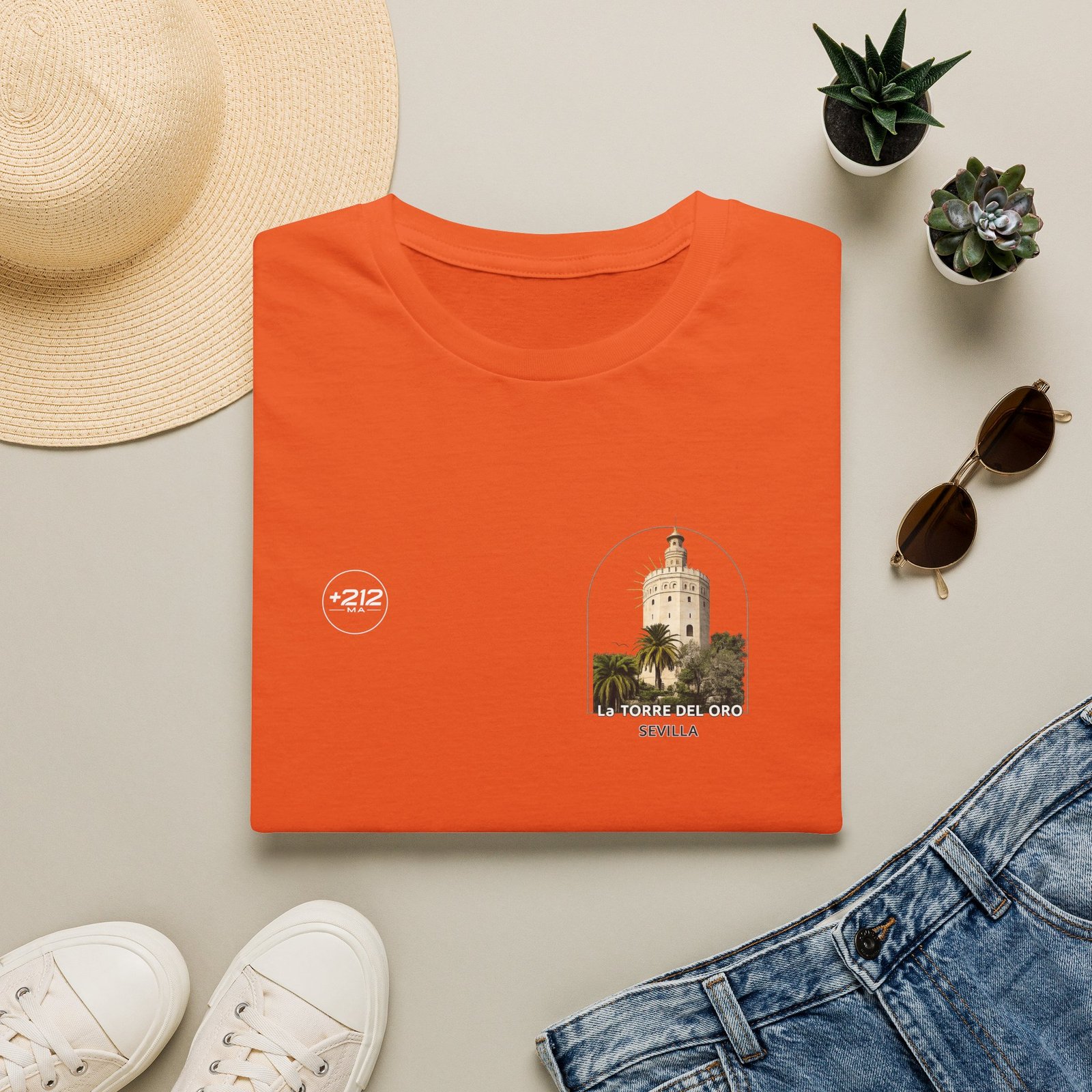 T-Shirt — La Torre del Oro Sevilla Vintage Travel Tee - Image 9