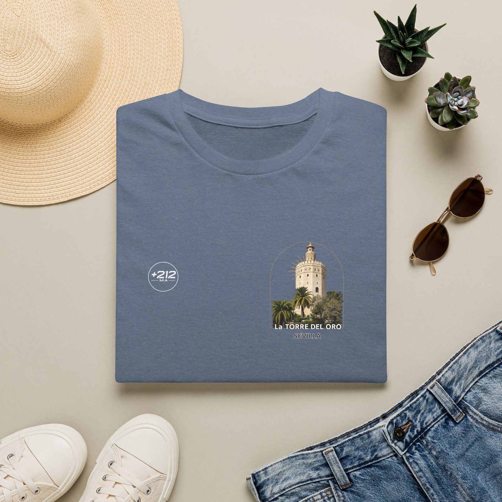 T-Shirt — La Torre del Oro Sevilla Vintage Travel Tee - Image 37