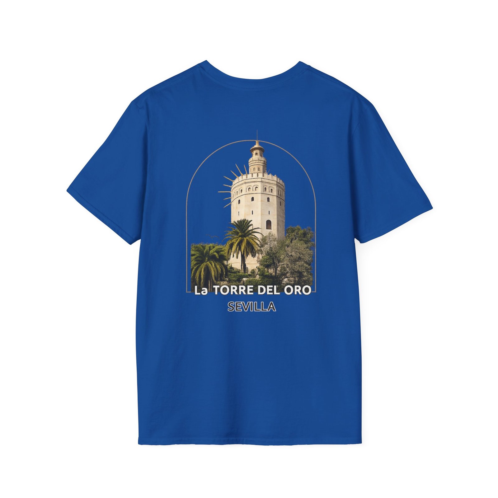 T-Shirt — La Torre del Oro Sevilla Vintage Travel Tee - Image 44