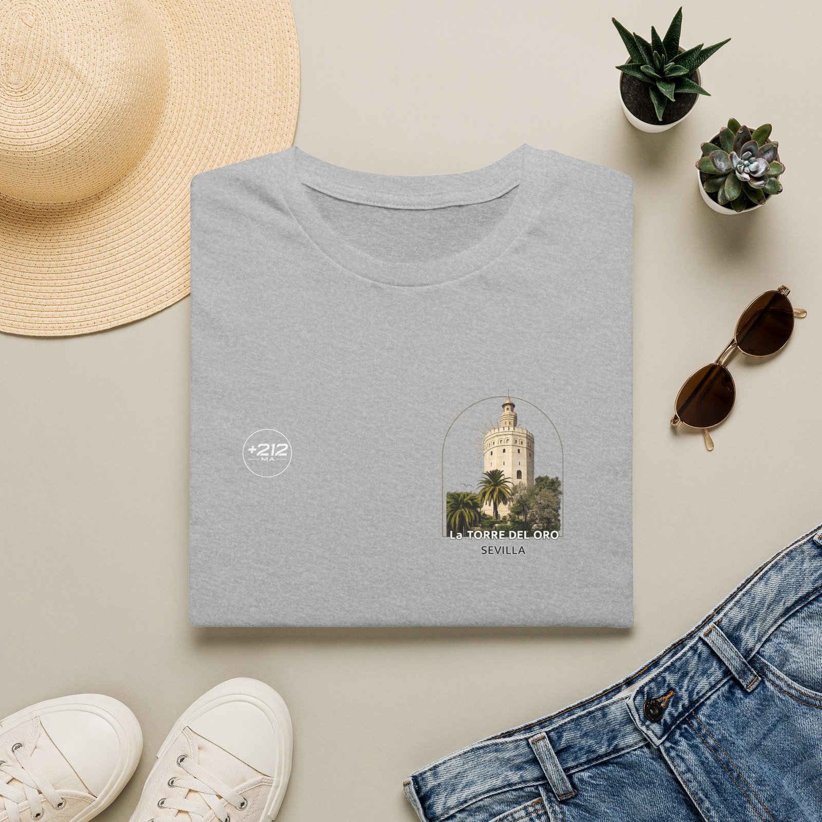 T-Shirt — La Torre del Oro Sevilla Vintage Travel Tee - Image 5