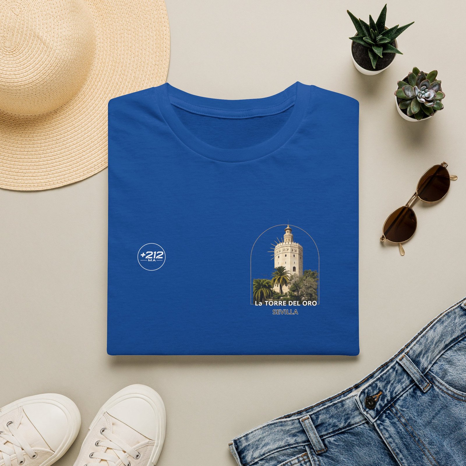 T-Shirt — La Torre del Oro Sevilla Vintage Travel Tee - Image 41