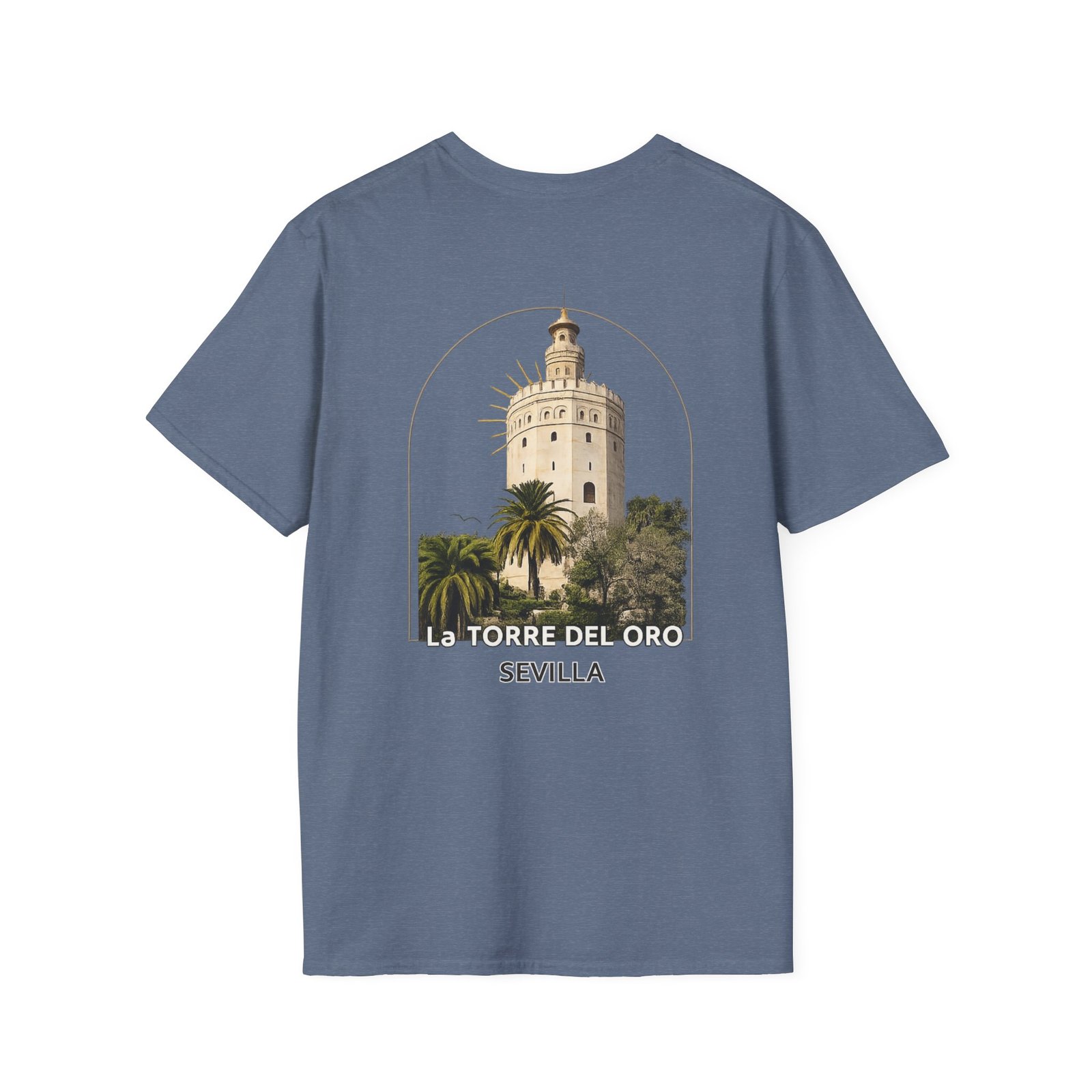 T-Shirt — La Torre del Oro Sevilla Vintage Travel Tee - Image 40