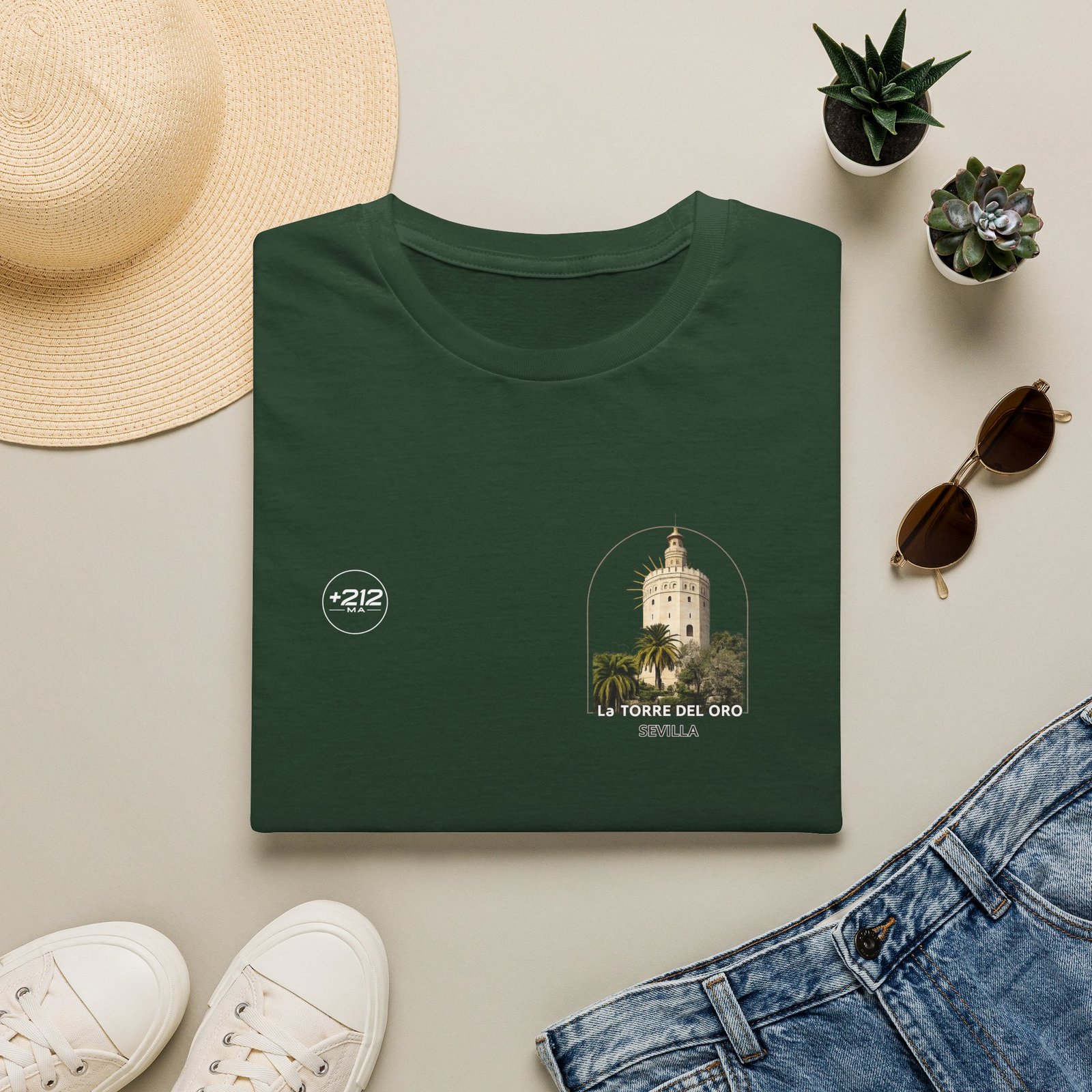 T-Shirt — La Torre del Oro Sevilla Vintage Travel Tee - Image 25