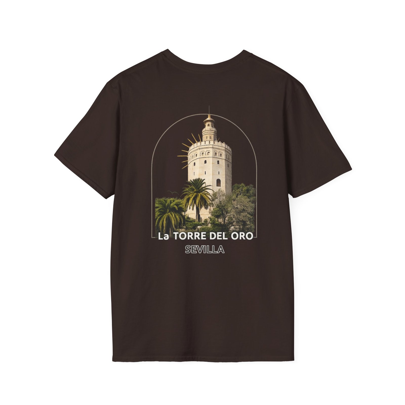 T-Shirt — La Torre del Oro Sevilla Vintage Travel Tee - Image 16